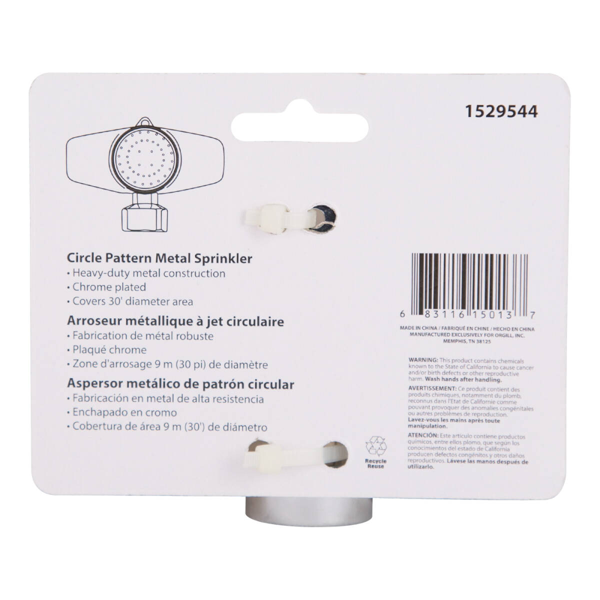 Round Zinc Female Spot Sprinkler