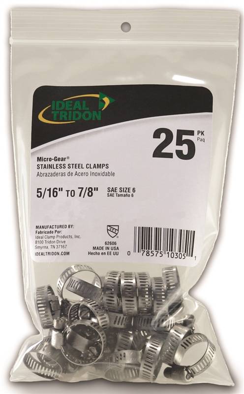 5/16-7/8-Inch Stainless Steel Worm Gear Hose Clamp