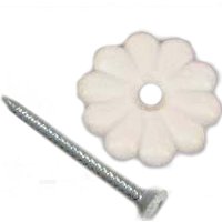 White Plastic Rosette Button With Screw