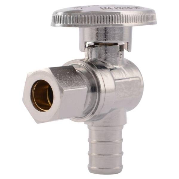 1/2 x 3/8-Inch Brass Body Compression Angle Stop Valve