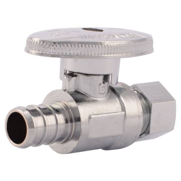 1/2 x 3/8-Inch Brass Body Compression Stop Valve