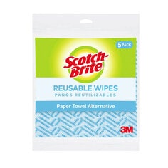 11-1/2-Inch X 19-1/2-Inch Reusable Wet/Dry Wipes, 5-Pack