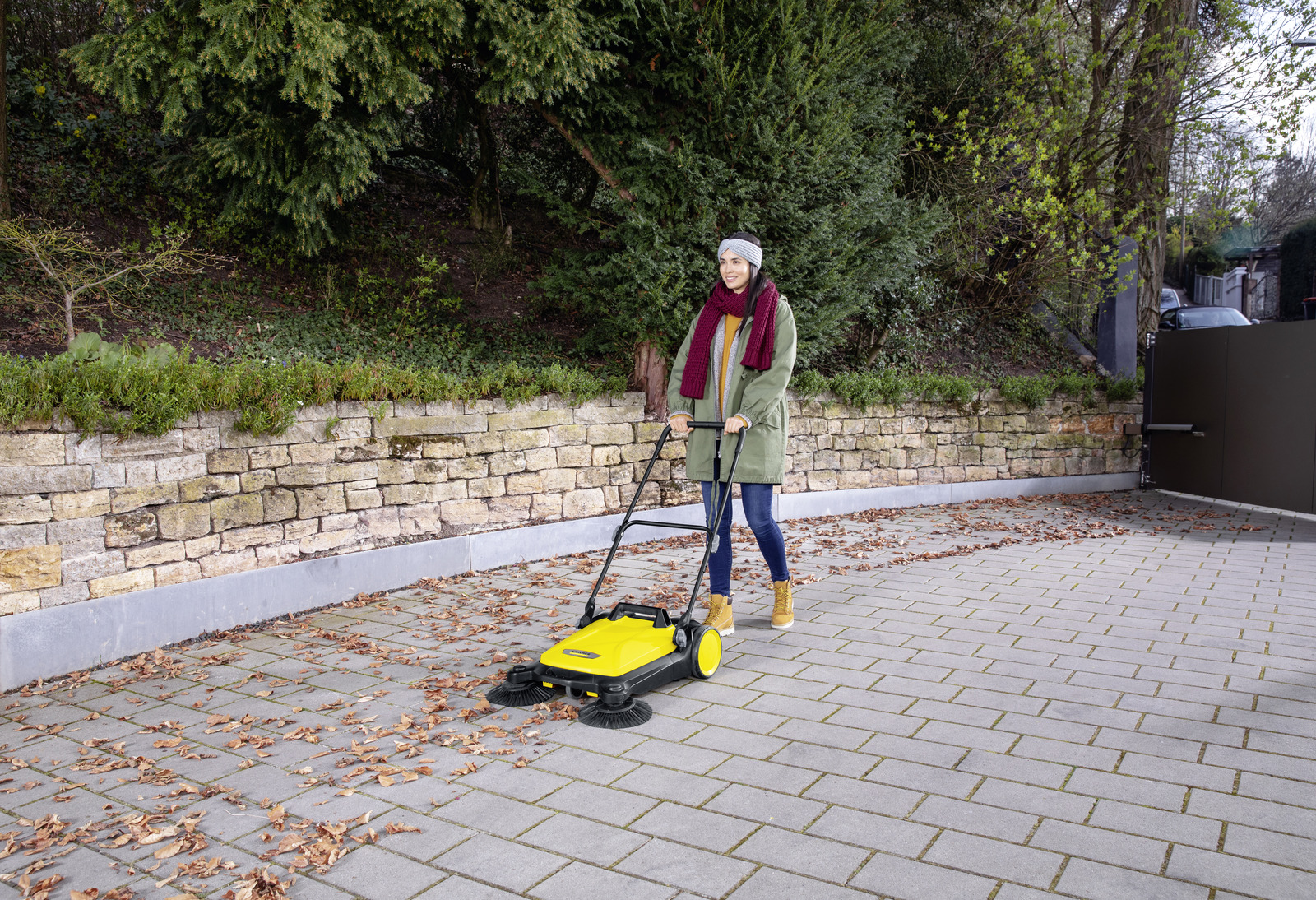 Adjustable Height S 4 Twin Brush Push Sweeper