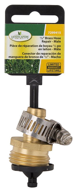 1/2-Inch Brass Hose Repair, Male 3 1/2-Inch Brass Hose Repair, Male
