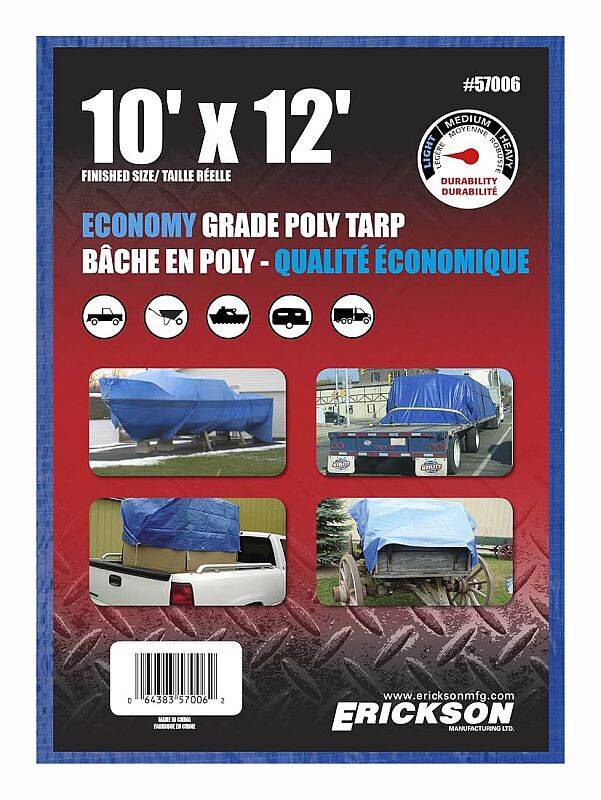 10 x 12-Foot Blue Economy Grade Poly Tarp 2 10 x 12-Foot Blue Economy Grade Poly Tarp