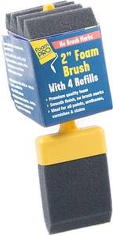 2-Inch Foam Refillable Paint Brush, 4-Refills