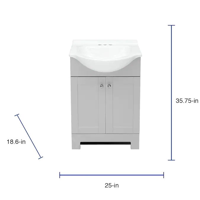 24-Inch Gray Euro Vanity Combo 3 24-Inch Gray Euro Vanity Combo