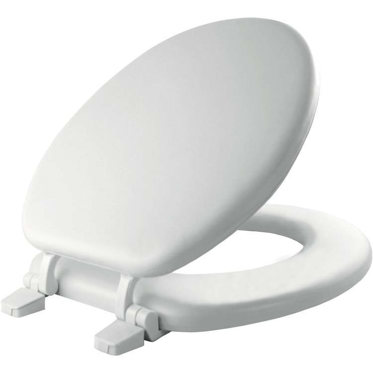 Round Cushioned Vinyl Soft Toilet Seat White