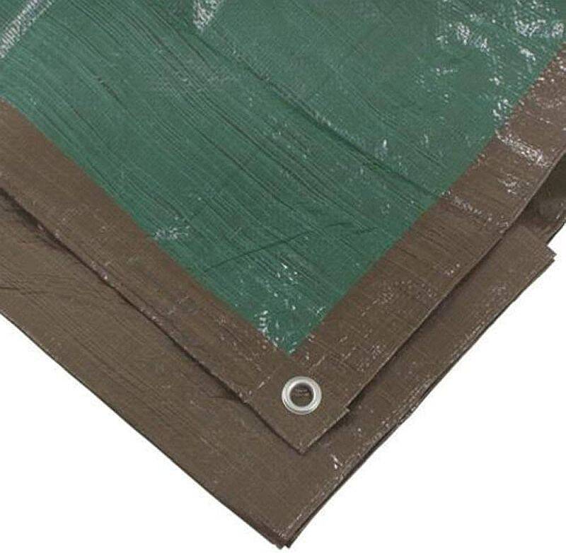 8 x 10-Foot Brown And Green Mid-Grade Reversible Poly Tarp
