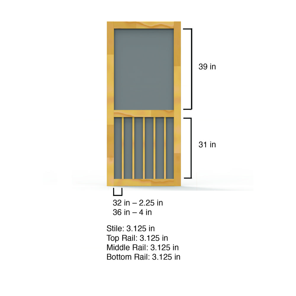 30-Inch X 80-Inch Wood 5-Bar Screen Door