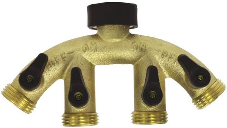 Brass 4-Way Shut-Off Valve