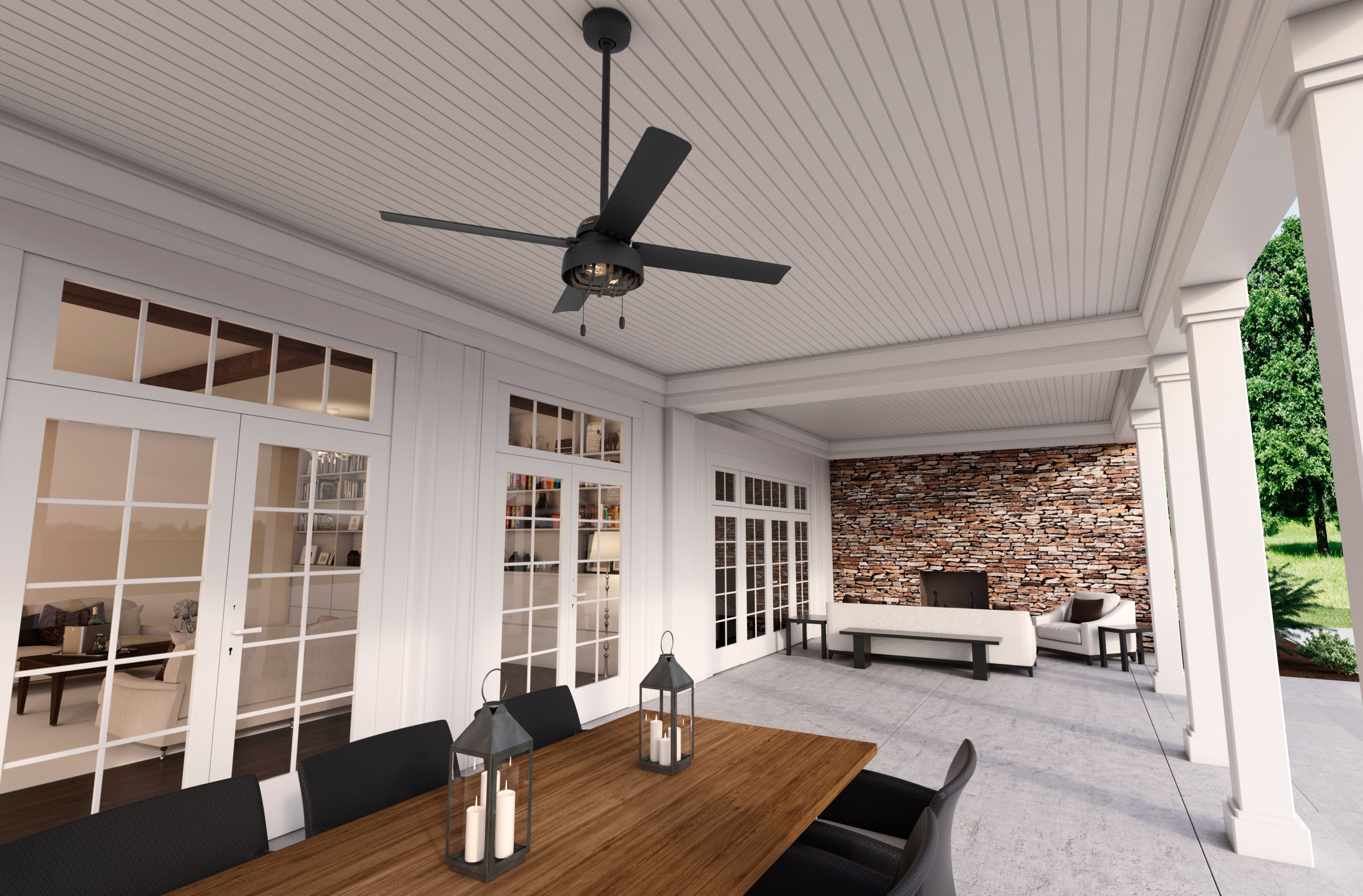 Spring Mill 52-Inch Matte Black Outdoor LED 4-Blade Ceiling Fan 10 Spring Mill 52-Inch Matte Black Outdoor LED 4-Blade Ceiling Fan