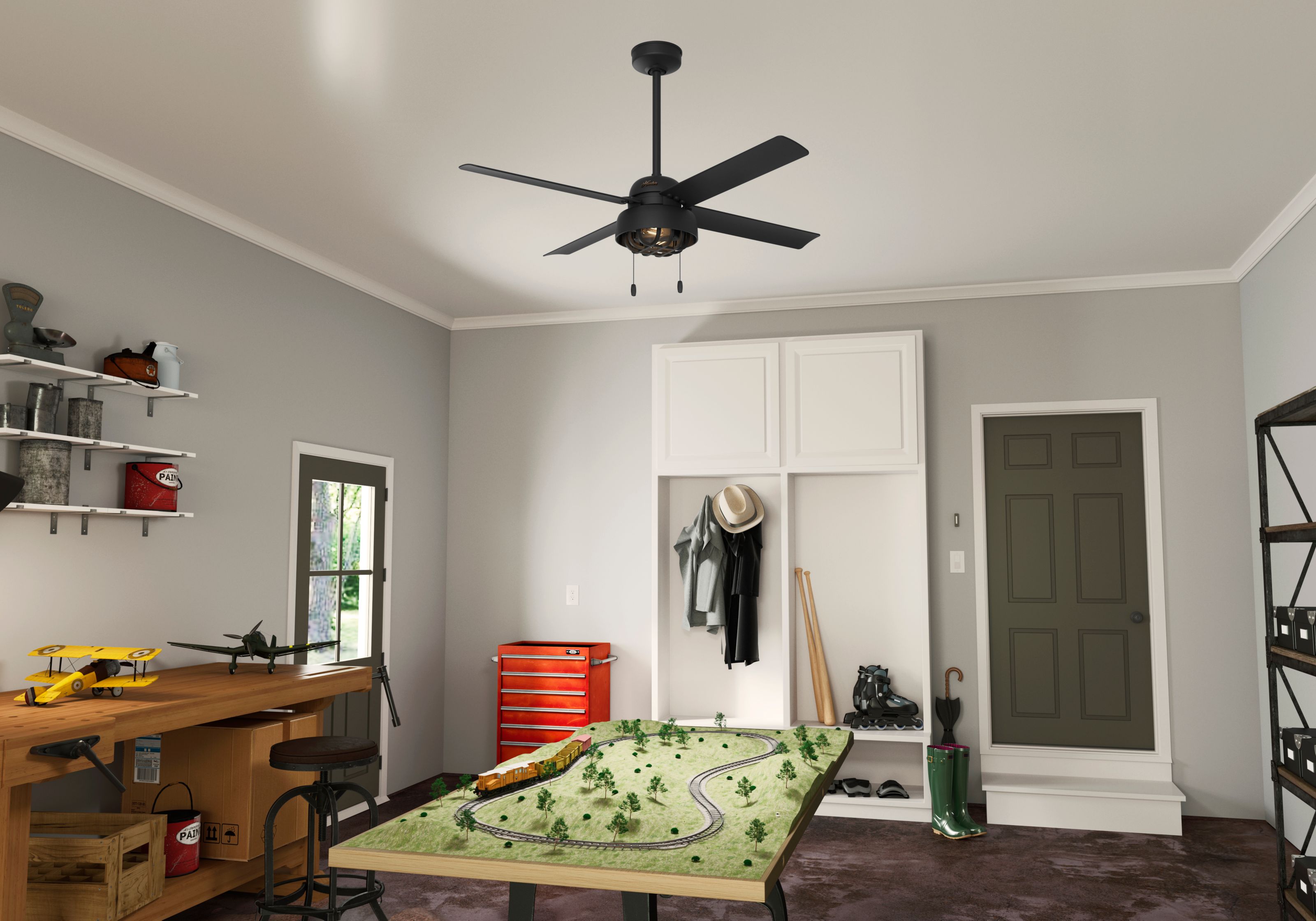 Spring Mill 52-Inch Matte Black Outdoor LED 4-Blade Ceiling Fan 11 Spring Mill 52-Inch Matte Black Outdoor LED 4-Blade Ceiling Fan