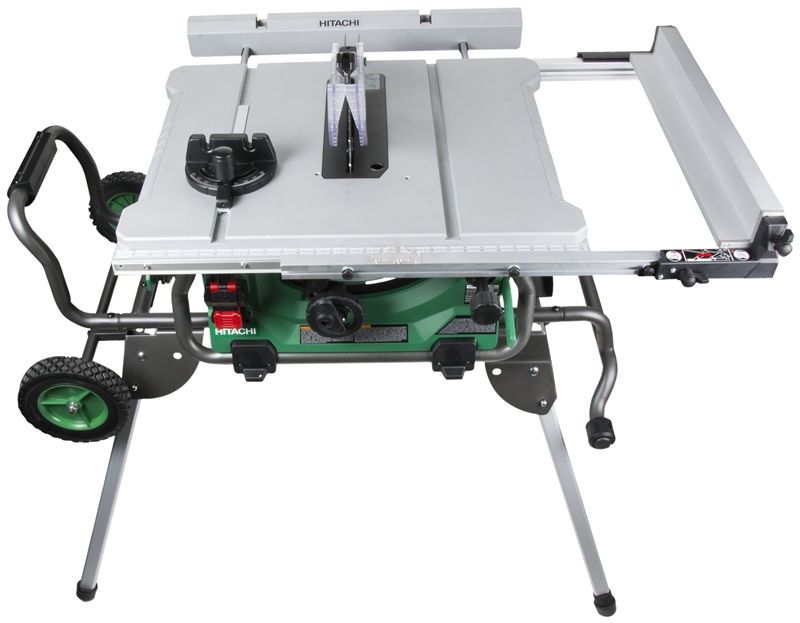1-Inch 15-Amp Stationary Jobsite Table Saw With Fold Roll Stand