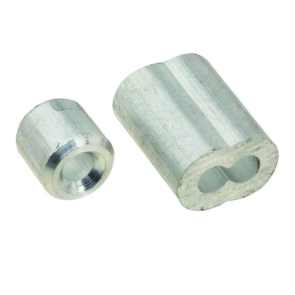 1/8-Inch Diameter Aluminum Cable Ferrule And Stop