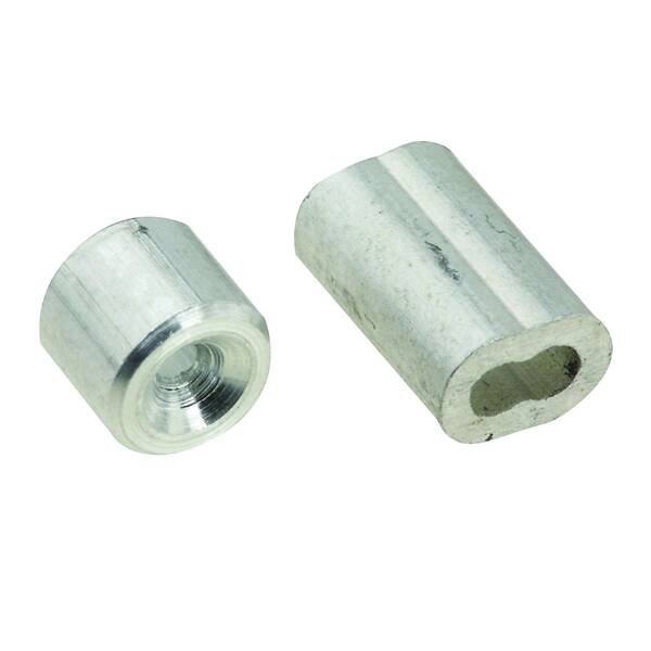1/16-Inch Diameter Aluminum Cable Ferrule And Stop