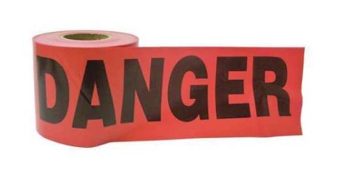 3-Inch X 300-Foot Red Polyethylene Danger Barricade Safety Tape