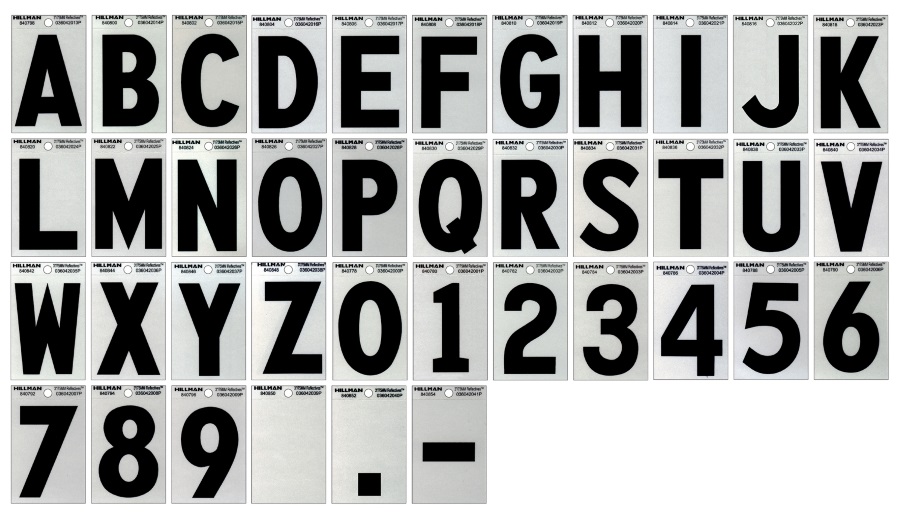 #1 - 3 in Black On Silver Reflective Square-Cut Mylar