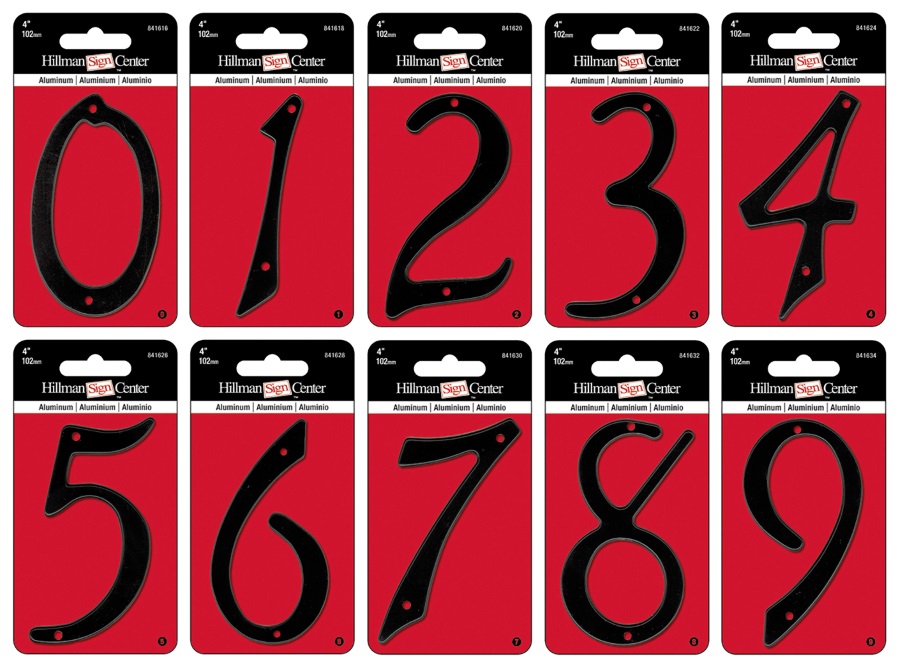 #7 - 4 in Black Die-Cast Aluminum Numbers