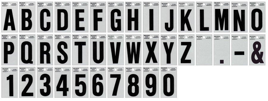 #6 - 2 in Black On Silver Reflective Square-Cut Mylar