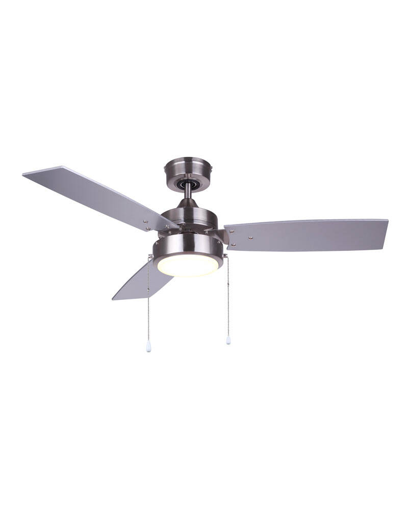 WALLIS 42-Inch Brushed Nickel Indoor LED 3-Blade Ceiling Fan