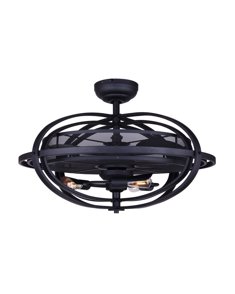 CYRA 24-Inch Matte Black Indoor LED 3-Blade Ceiling Fan