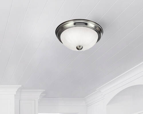 11 x 4-5/8-Inch 2-Light Brushed Pewter Flush Mount Ceiling Light Fixture