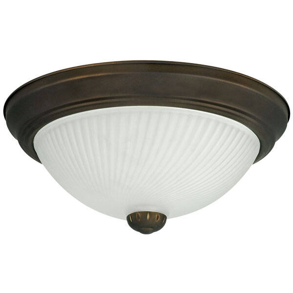 11 x 4-3/4-Inch 1-Light Oil Rubbed Bronze Flush Mount Ceiling Light Fixture, 2-Pack