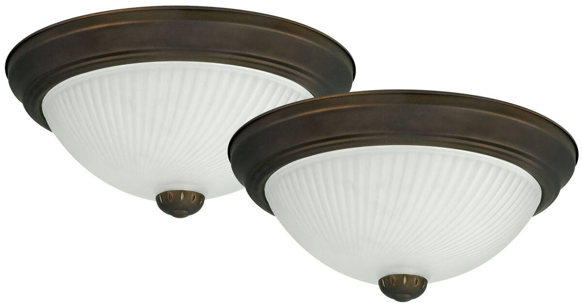 11 x 4-3/4-Inch 1-Light Oil Rubbed Bronze Flush Mount Ceiling Light Fixture, 2-Pack 5 11 x 4-3/4-Inch 1-Light Oil Rubbed Bronze Flush Mount Ceiling Light Fixture, 2-Pack