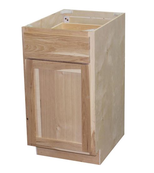 12 x 34-1/2 x 24-Inch Premium Ready To Finish Hickory Single Door Single Drawer Base Cabinet 3 12 x 34-1/2 x 24-Inch Premium Ready To Finish Hickory Single Door Single Drawer Base Cabinet