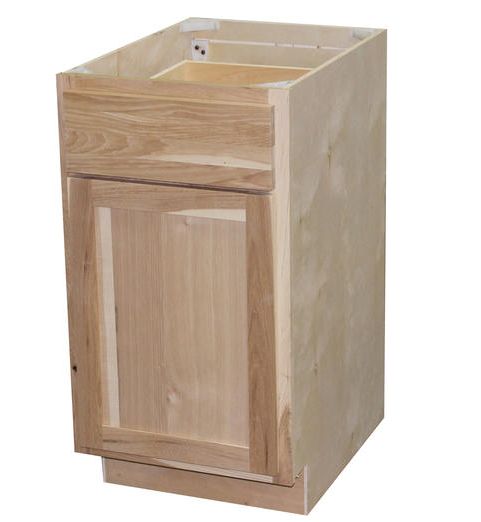 15 x 34-1/2 x 24-Inch Premium Ready To Finish Hickory Single Door Single Drawer Base Cabinet 3 15 x 34-1/2 x 24-Inch Premium Ready To Finish Hickory Single Door Single Drawer Base Cabinet