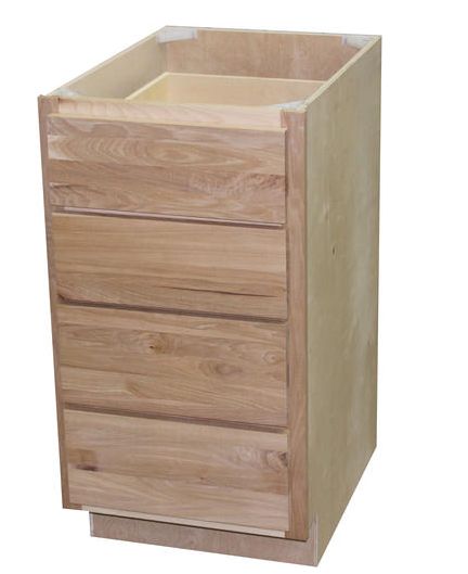 18 x 34-1/2 x 24-Inch Premium Ready To Finish Hickory 4-Drawer Base Cabinet 3 18 x 34-1/2 x 24-Inch Premium Ready To Finish Hickory 4-Drawer Base Cabinet