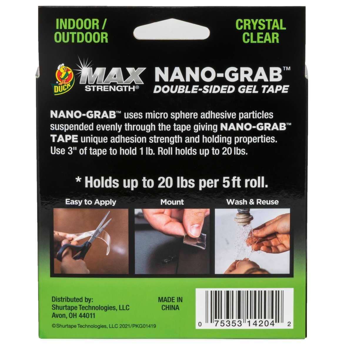 .94-Inch X 5-Foot Max Strength Nano-Grab Double-Sided Gel Tape