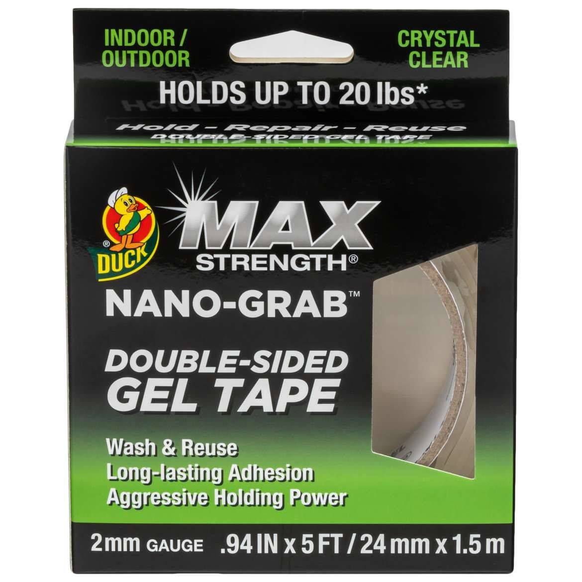 .94-Inch X 5-Foot Max Strength Nano-Grab Double-Sided Gel Tape 6 .94-Inch X 5-Foot Max Strength Nano-Grab Double-Sided Gel Tape