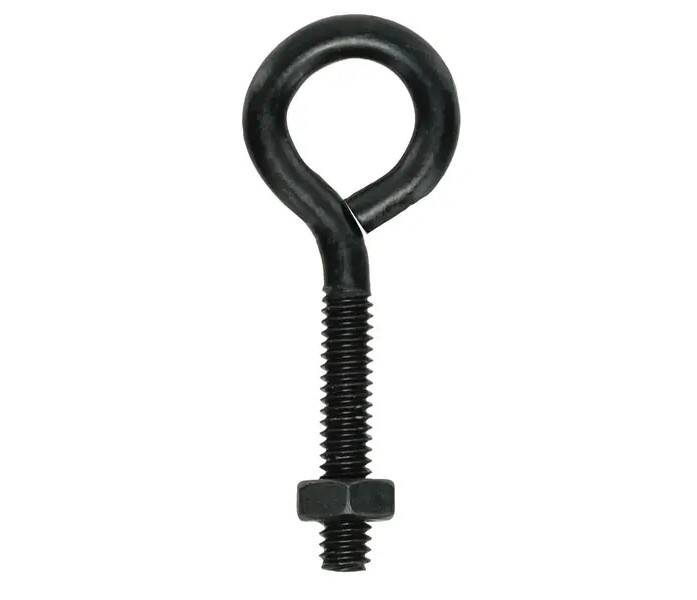 Hardware Essentials™ Eye Bolt With Hex Nut Black 1/4-20 X 2-1/2-Inch Black Flagged