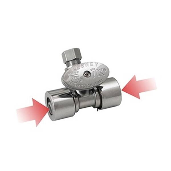 Plumb Pak K2802PCPO In-Line Valve, 1/2 x 1/2 x 3/8 in Connection, Brass Body