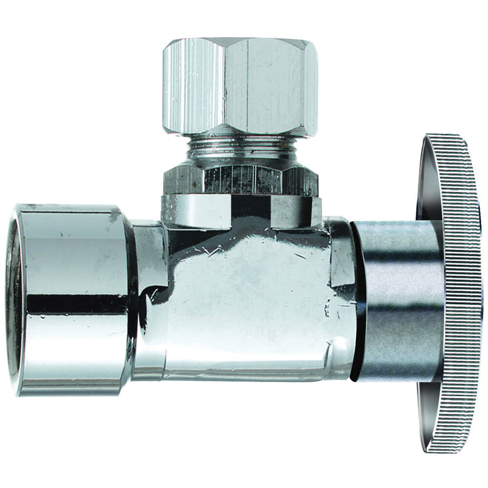 Plumb Pak PP51PCLF Shut-Off Valve, 1/2 x 3/8 in Connection, FIP x Compression, Brass Body