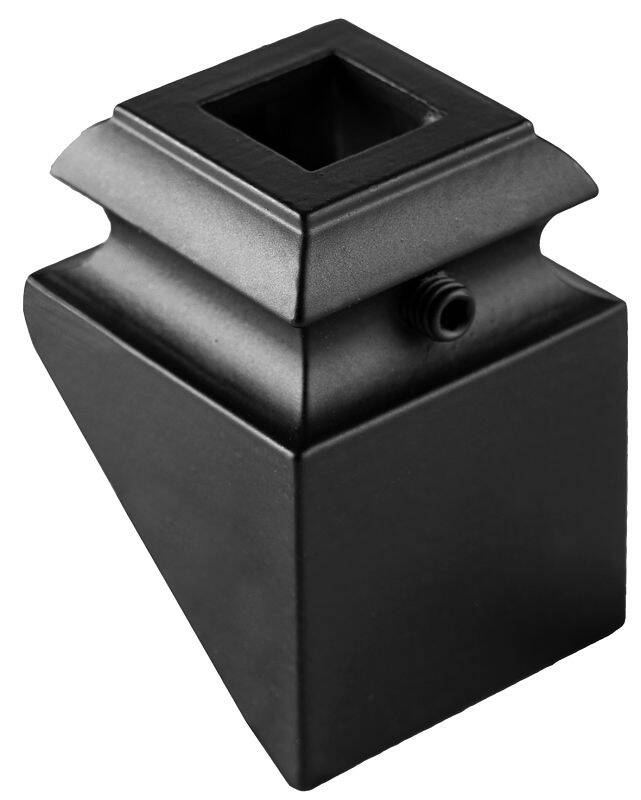 Angled Black Steel Baluster Railing Decorative Shoe
