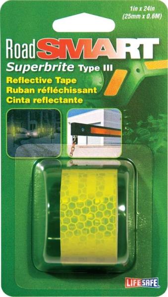 LifeSafe 1 x 24-Inch Neonbrite Fluorescent Lime Reflective Tape
