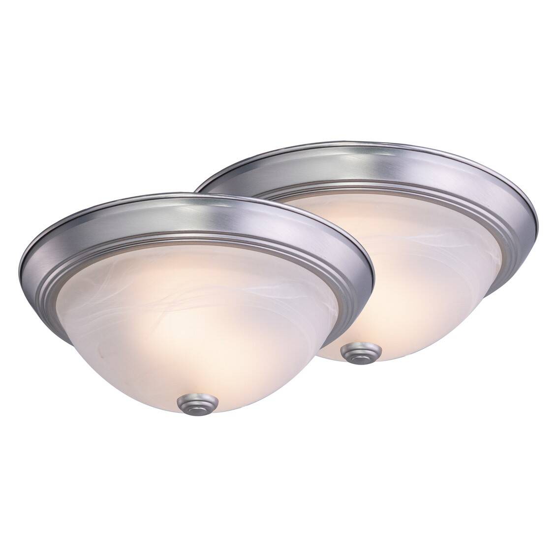 13-Inch Flush Mount Ceiling Light In Brushed Nickel 2-Pack 4 13-Inch Flush Mount Ceiling Light In Brushed Nickel 2-Pack