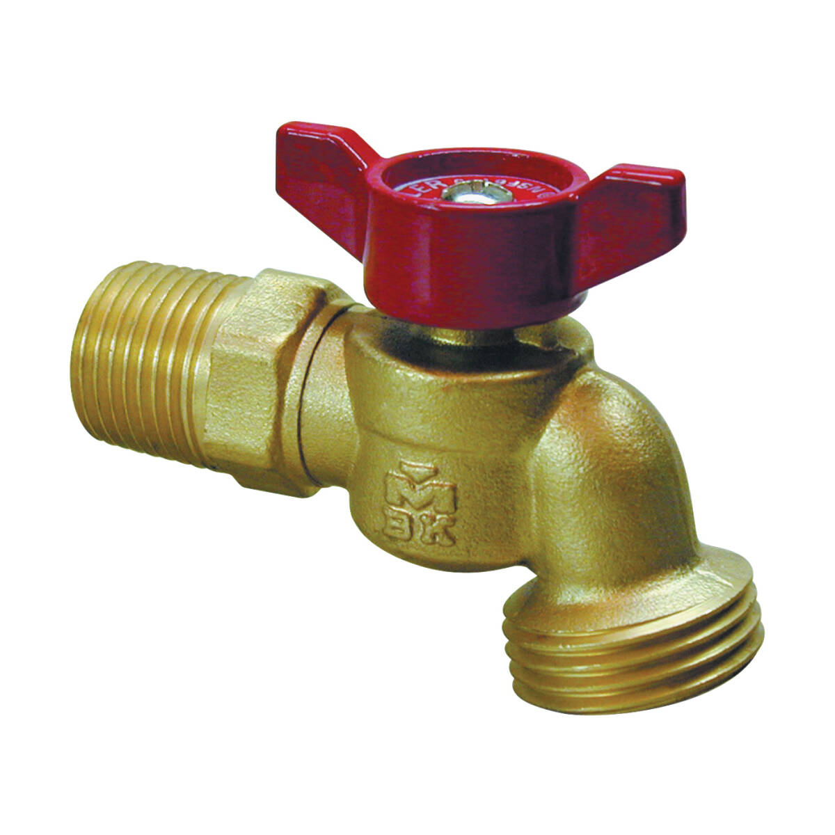 Hose Bibb, 1/2 x 1/2 In Connection, Mpt X Male Hose, 125 PSI Pressure, Brass Body, Chrome