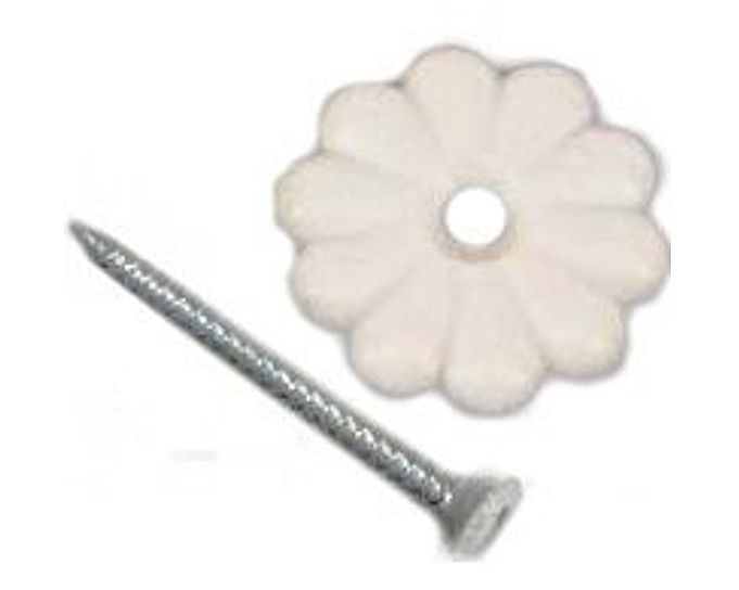 Rosette Button With Screws Plastic 1-1/8 In