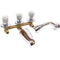 8-Inch Chrome Triple Handle Bathtub And Shower Faucet