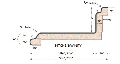 12-Foot Italian White Laminate Valencia Countertop With Preformed Backsplash
