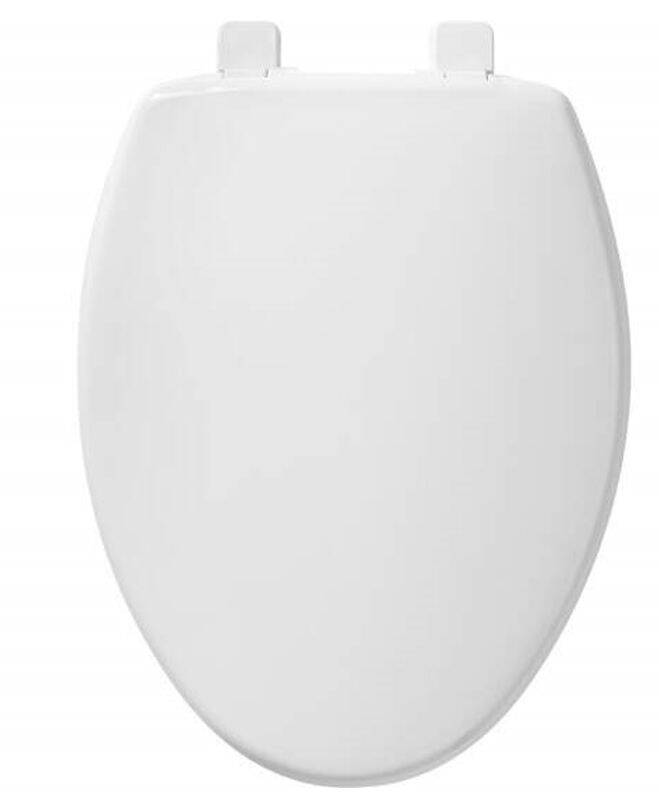 White Caswell™ Elongated Plastic Toilet Seat With Whisper-Close®