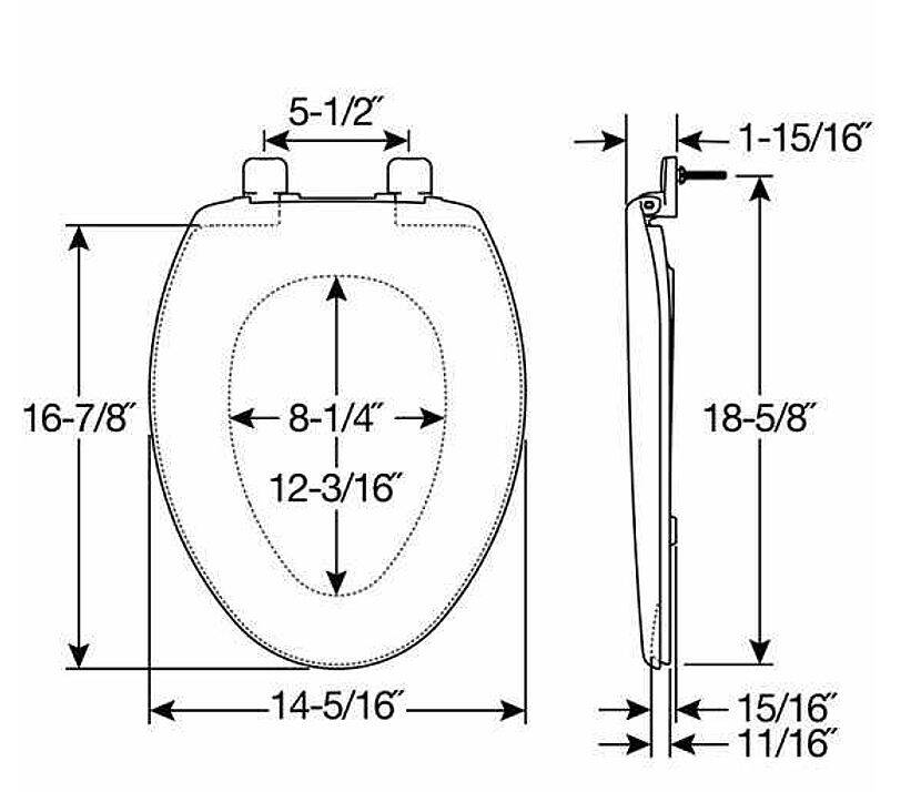White Caswell™ Elongated Plastic Toilet Seat With Whisper-Close® 3 White Caswell™ Elongated Plastic Toilet Seat With Whisper-Close®