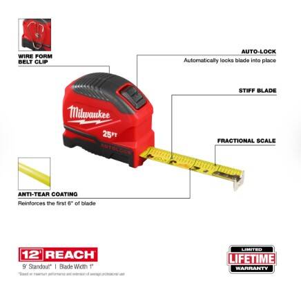 25-Foot Compact Auto-Lock Tape Measure 2 25-Foot Compact Auto-Lock Tape Measure