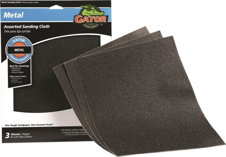 Gator Metal Assorted Grit Sanding Cloth 3-Pack