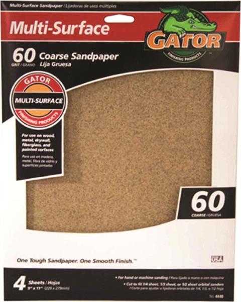 Gator Multi-Surface Coarse 60-Grit Sandpaper 4-Pack