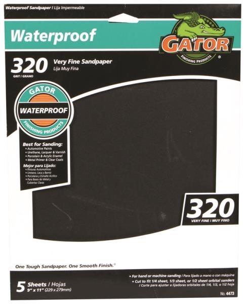 Gator Waterproof 320-Grit Sandpaper 5-Pack